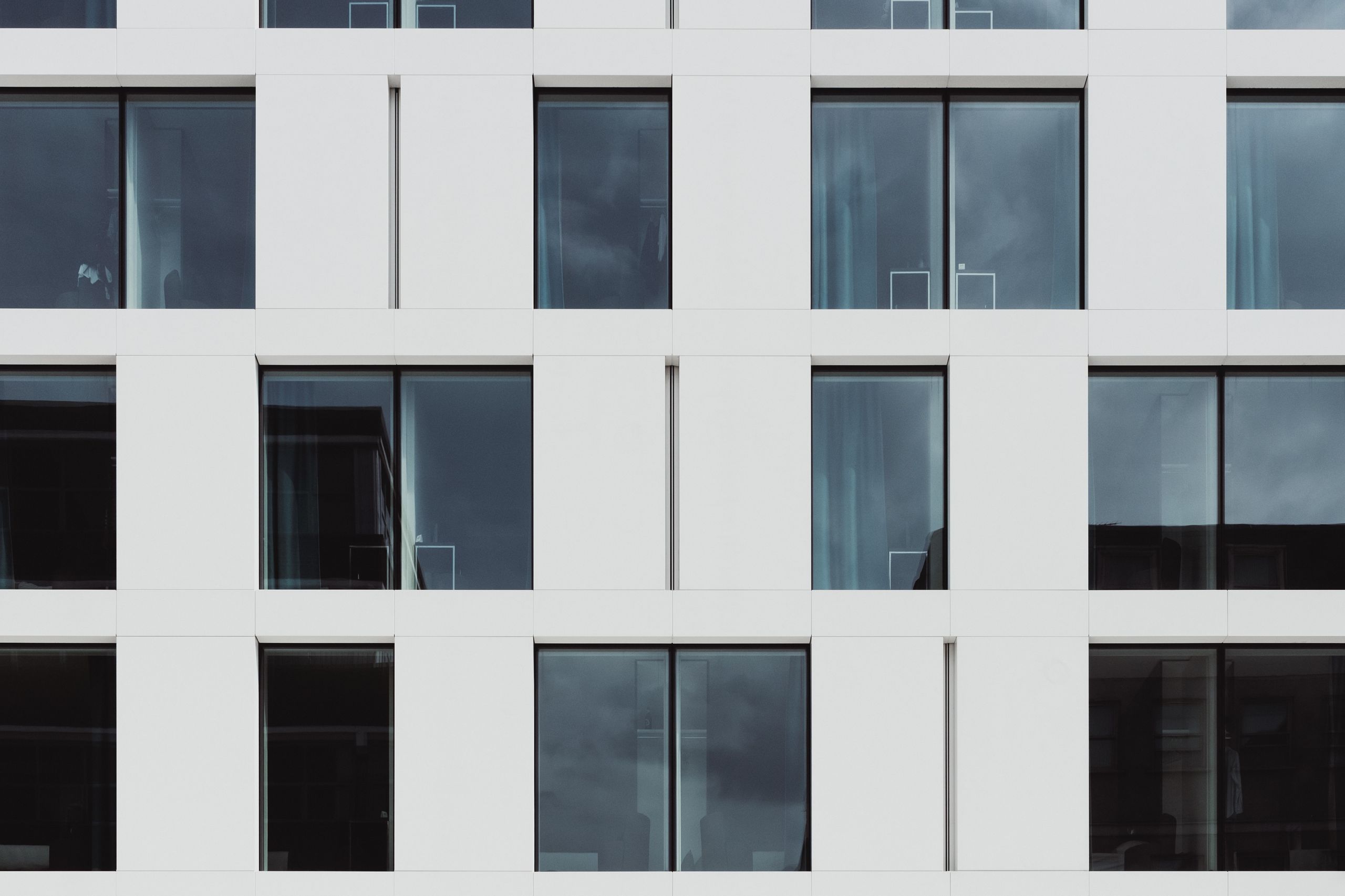 Modern office building glass windows